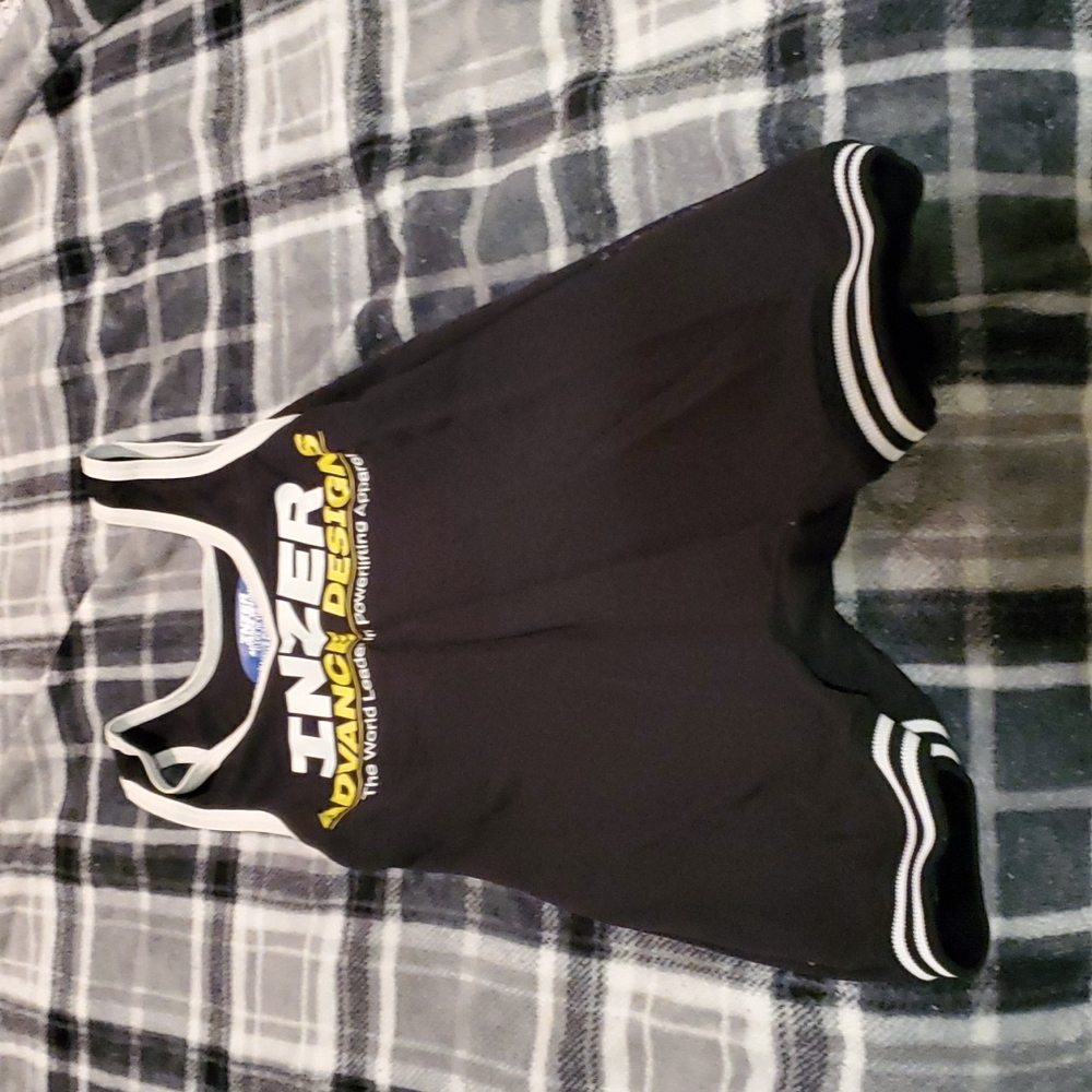 COPY - Inzer Powerlifting Singlet, Size Adult Small, Black with white stripped …